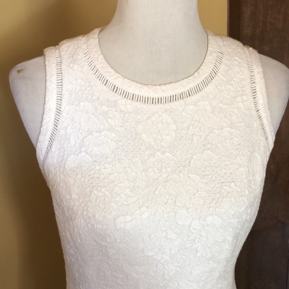 REBECCA TAYLOR Size 6 White Tankdress Textured Brocade Floral cocktail $475 NEW - Picture 11 of 17